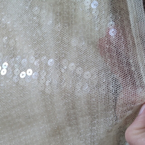 NWT LOFT Cream Sequin Tank Size Large Petite - Picture 6 of 6